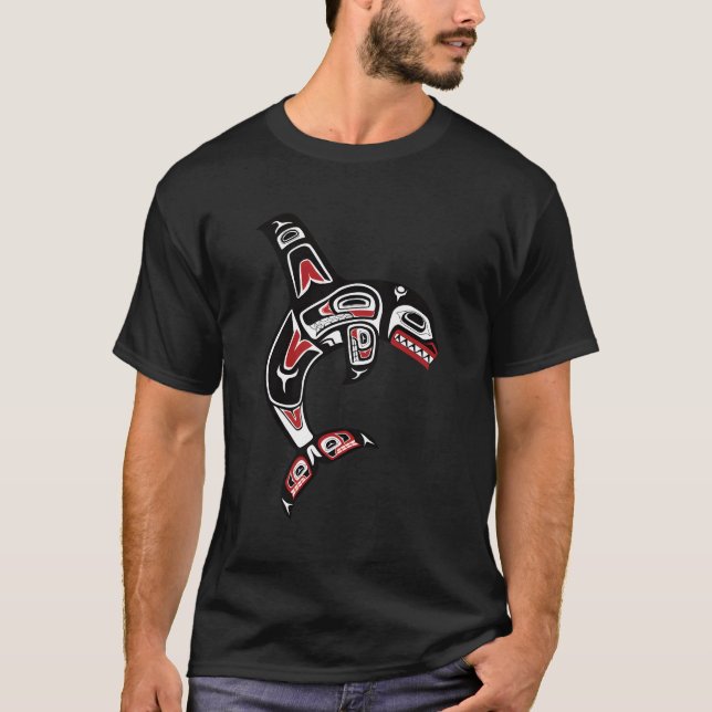 Pacific Northwest Haida Orca Er Whale T Shirt (Framsida)