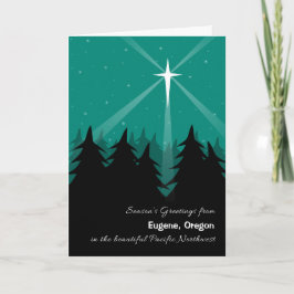 Pacific Northwest jul Emerald Evergreen Träd Helgkort
