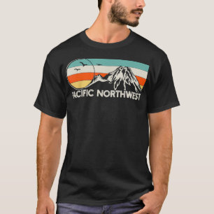 Pacific Northwest Mountain Retro T Shirt