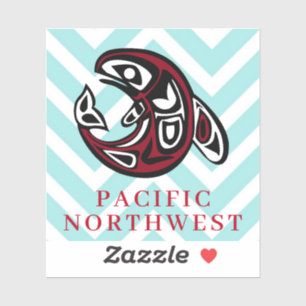 Pacific Northwest Native American Killer Whale Art Klistermärken