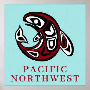 Pacific Northwest Native American Späckhuggare Poster