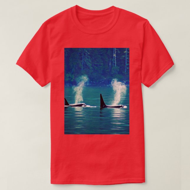 Pacific Northwest Native Orca Killer Whale A-linje T Shirt (Design framsida)
