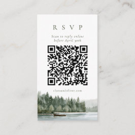 Pacific Northwest Pine Lake QR-kod RSVP-kort Tilläggskort