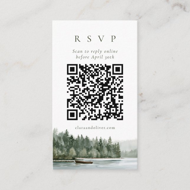 Pacific Northwest Pine Lake QR-kod RSVP-kort  Tilläggskort (Framsida)