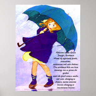 " Pacific Northwest Rain Shadow Girl" Poster