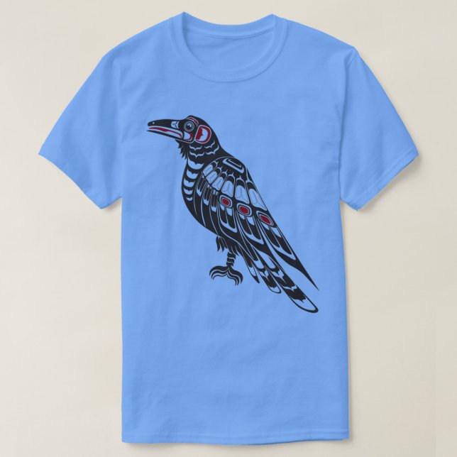Pacific Northwest Raven native american salis för T Shirt (Design framsida)