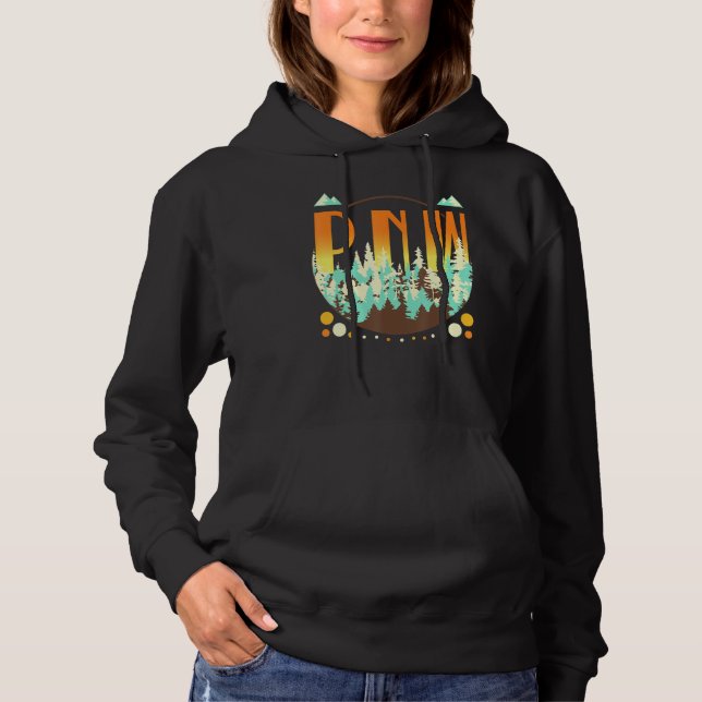Pacific Northwest Retro Outdoor Forest Graphic T Shirt (Framsida)