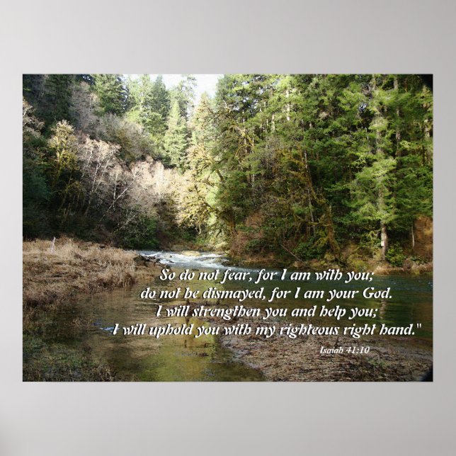 Pacific Northwest River Isaiah 41:10 Skriv ut Poster (Framsidan)