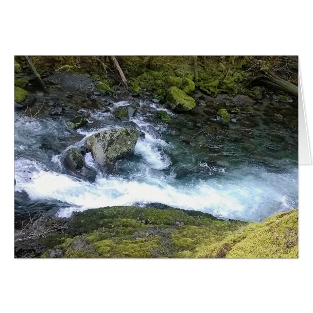 Pacific Northwest Rushing Vatten Hälsningskort (Framsidan Horizontal)