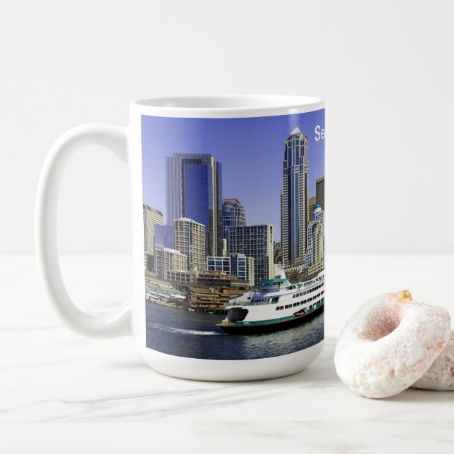 Pacific Northwest Seattle Ferry & Byggnad Kaffemugg (Med munk)