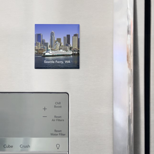 Pacific Northwest Seattle Ferry & Byggnad Magnet (In Situ (Fridge))