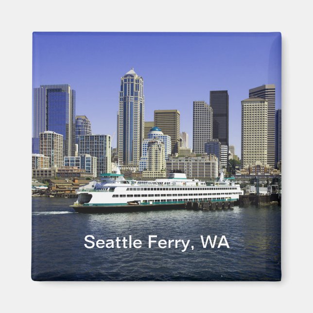 Pacific Northwest Seattle Ferry & Byggnad Magnet (Framsidan)