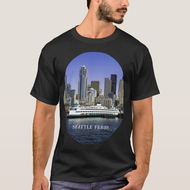 Pacific Northwest Seattle Ferry & Byggnad Unisex T Shirt (Framsida)