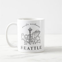 Pacific Northwest Seattle Skyline Disline Minimal