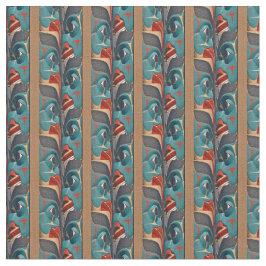 Pacific Northwest Totem Pole Design Fabric Tyg