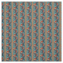 Pacific Northwest Totem Pole Design Fabric Tyg