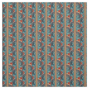 Pacific Northwest Totem Pole Design Fabric Tyg
