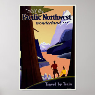 Pacific Northwest Travel Vintage affisch