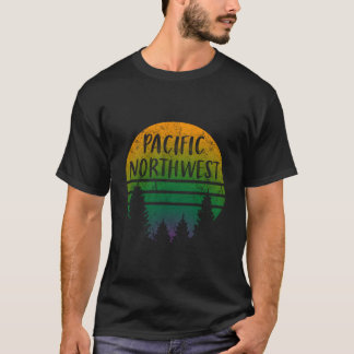 Pacific Northwest Trees Weathered Outdoor Nature- T Shirt