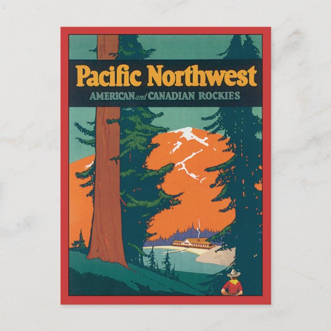 Pacific Northwest Vintage Vykort (Framsida)