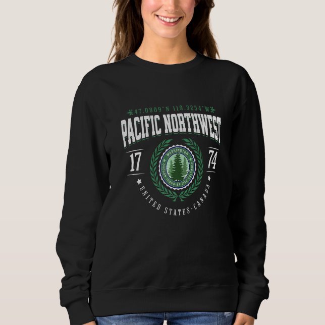 Pacific Northwest Washington Idaho Oregon Pine Tre T Shirt (Framsida)
