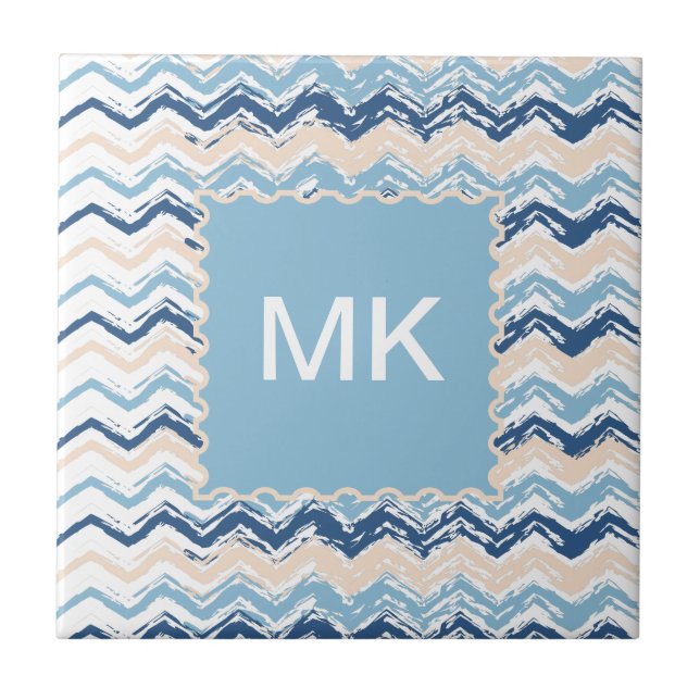 Pacific Ocean Chevron Mönster Kakelplatta (Framsidan)