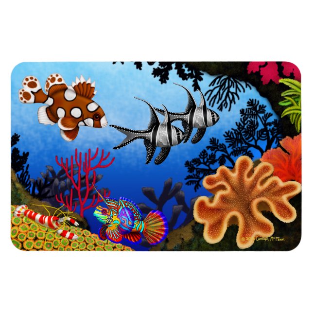 Pacific Ocean Coral Reef Flexi Magnet (Horisontell)