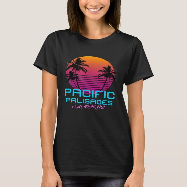Pacific Palisades California Retro 80s T Shirt (Framsida)
