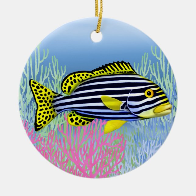 Pacific Reef Oriental Sweetlips Fish Ornament (Framsidan)