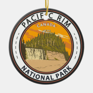 Pacific Rim National Park Reserve Canada Badge Julgransprydnad Keramik