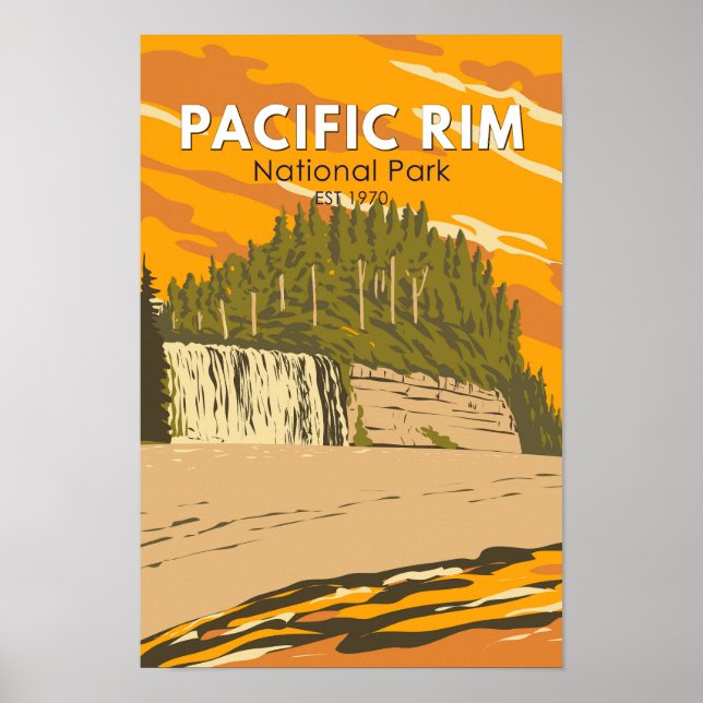 Pacific Rim National Park Reserve Travel Vintage Poster (Framsidan)
