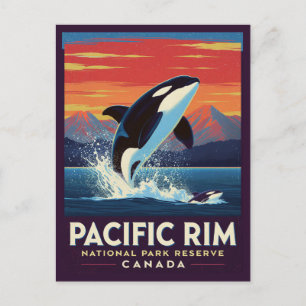 Pacific Rim Nationalpark Späckhuggare som bryter v Vykort
