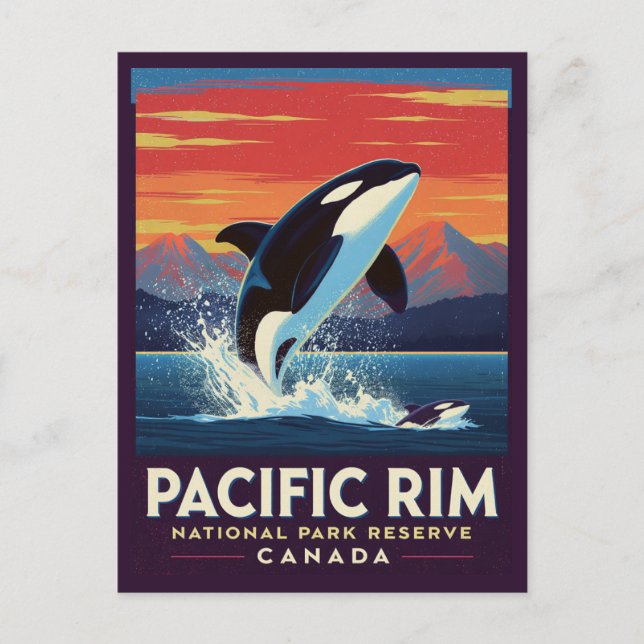 Pacific Rim Nationalpark Späckhuggare som bryter v Vykort (Framsida)