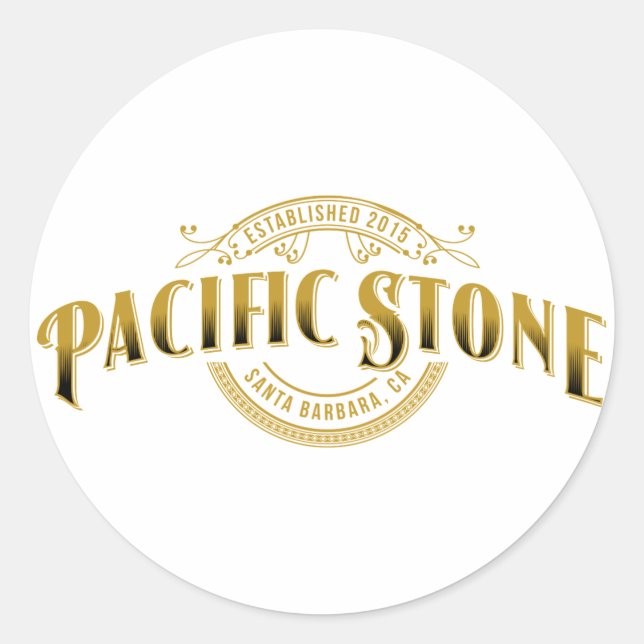 Pacific Stone Sticker Runt Klistermärke (Framsida)