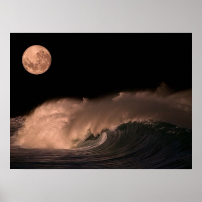 Pacific stormvågor | Oahu norra kust, Hawaii Poster (Framsidan)