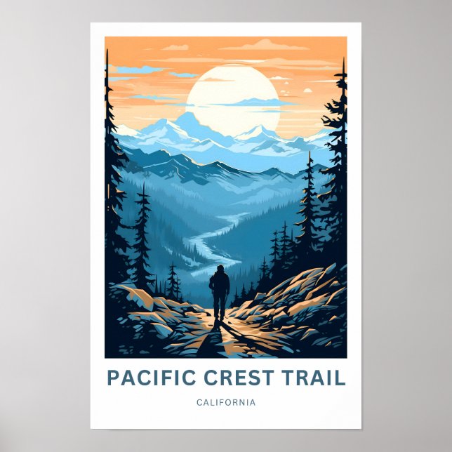 Pacific Vapensköld Trail California Travel Print Poster (Framsidan)