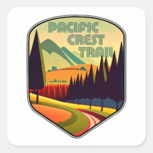 Pacific Vapensköld Trail Färg Fyrkantigt Klistermärke