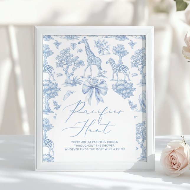 Pacifier Hunt Toile de Jouy Safari animals Poster (Skapare uppladdad)