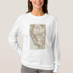 Pacifischen Staaten derunion - karta av västra US T-shirt