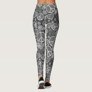 Pacifism för fredsymbolHipster undertecknar desig Leggings