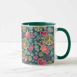 Pacifism för fredsymbolHipster undertecknar desig Mugg