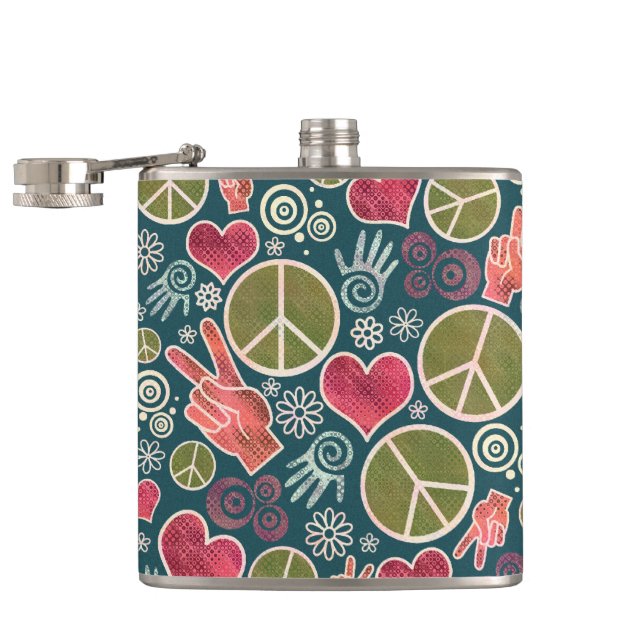 Pacifism för fredsymbolHipster undertecknar design Fickplunta (Öppnad)