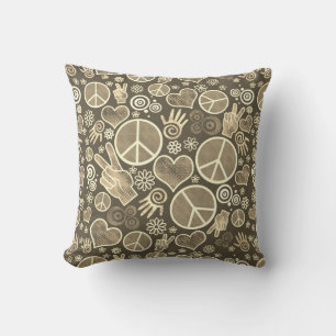 Pacifism för fredsymbolHipster undertecknar design Kudde