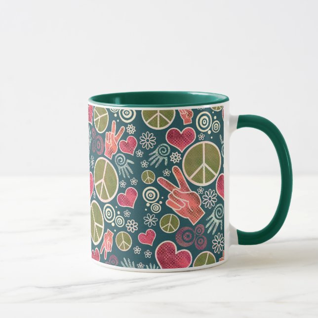 Pacifism för fredsymbolHipster undertecknar design Mugg (Höger)