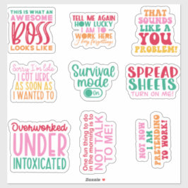 Pack Funny Office-arbete Sticker inspirerande Klistermärken