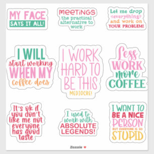 Pack Funny Office-arbete Sticker inspirerande Klistermärken