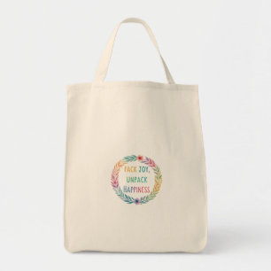 Pack Joy, Unpack Happity - Livsmedel Tote Bag Tygkasse