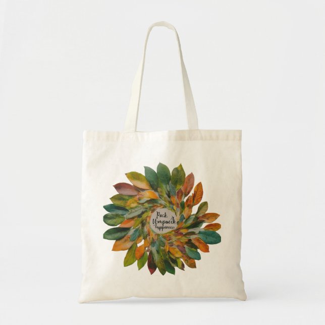 Pack Joy, Unpack Happity - Tote Bag Tygkasse (Framsidan)