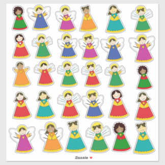 Pack of 30 angels and singing children stickers klistermärken