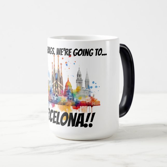 Pack your bags Barcelona Magisk Mugg (Framsida höger)